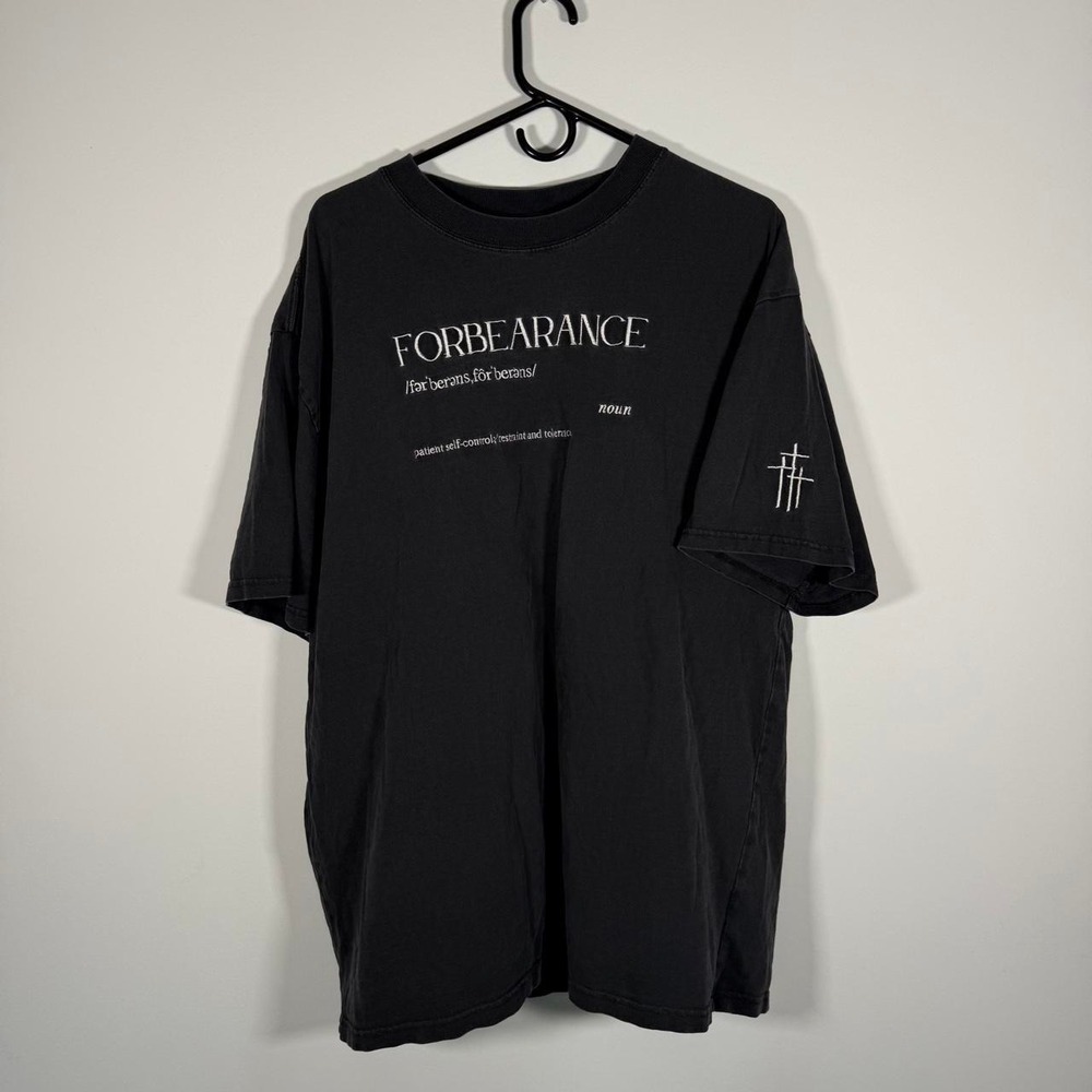 forbearance dark gray graphic T-shirt